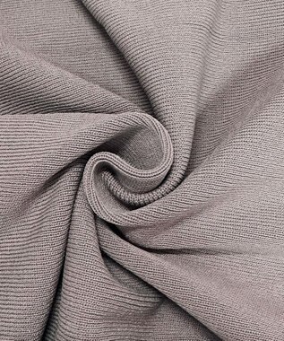 Tiaclasse 【洗える】配色使い総針袖リボンカーデ グレージュ×ブラック