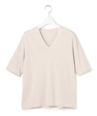 ICB L 【先行予約・WEB限定カラーあり】 シンセティックハイゲージ 半袖Vネックニット トープ