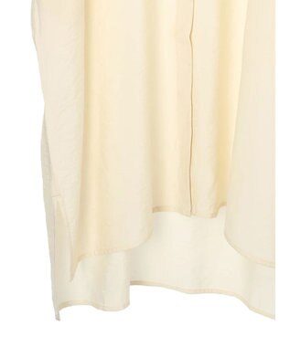 AMERICAN HOLIC 接触冷感バンドカラー切替シャツワンピース Ivory