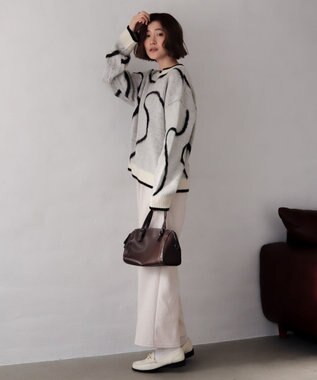 WEGO 【WEB限定/25年秋冬新作/ウエストゴム】裏ベロアワイドイージーパンツ ホワイトアイボリー