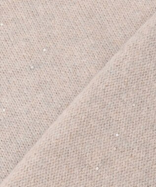 自由区 ウールカシミヤブレンドスパンコールハイネック ニット ベージュ