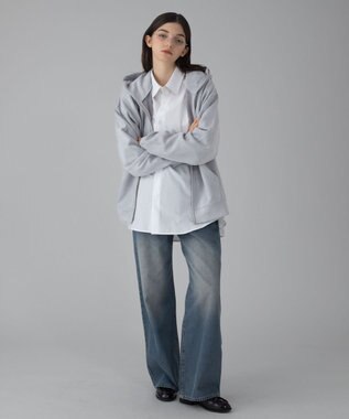 WEGO 【ユニセックス着用ITEM/MLサイズ展開】フェイクスウェードZIPパーカー ライトグレー