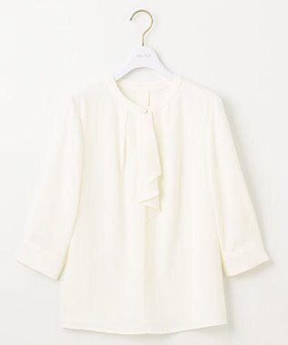 ANY SIS L 【洗える】ラッフルボウ ブラウス オフ