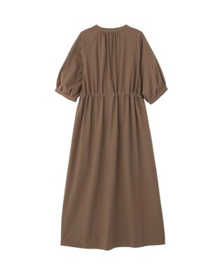 YECCA VECCA <<UVカット>>ドロストギャザー袖ワンピース Brown
