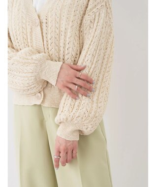 earth music&ecology スラブヤーンスカシカーディガン Ivory