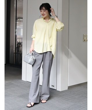 AMERICAN HOLIC サラックールバックタックシャツ Stripe Yellow