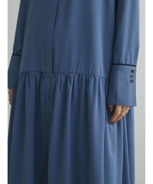 Green Parks armonia．配色シャツワンピース Blue