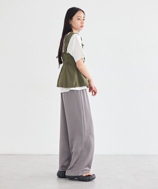 earth music&ecology ペプラムビスチェ Khaki
