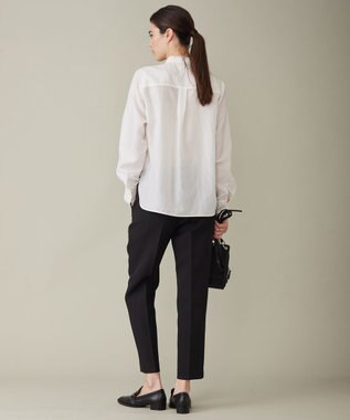 ICB 【洗える】 セシェシルキーローン シャツブラウス オフホワイト系