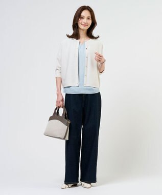 J.PRESS LADIES 【洗える】BASIC STRETCH DENIM ワイド ストレート デニム インディゴ系