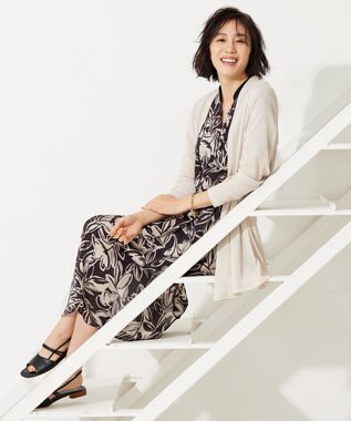 自由区 【アンサンブル対応・洗える】ハンディ カーディガン ロング丈 ベージュ