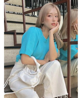 Green Parks ローゲージニットＴシャツ Blue