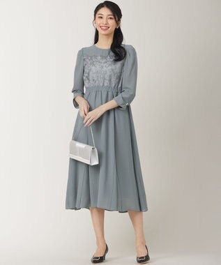 ANY SIS S 【洗える】フラワー刺繍パーツ ワンピース ミント