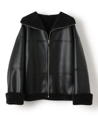 uncrave フェイク ムートン コート（uncrave WHITE） ブラック