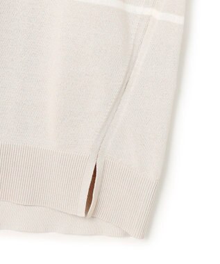 23区 L 【先行予約】コットンポリエステルストレッチ オーバーサイズ ニット ベージュ×イエロー系