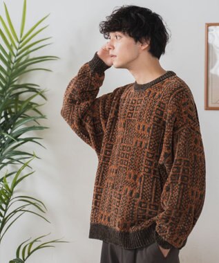 WEGO ベロアモール総柄プルオーバー 柄3