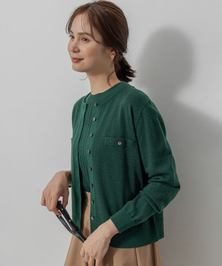 組曲 S ラメアンサンブル ニット ダークグリーン系