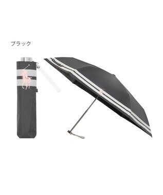 MOONBAT POLO RALPH LAUREN（ポロ ラルフローレン） 晴雨兼用日傘 ボーダー 遮光率100% 遮熱 UV 晴雨兼用 ブラック