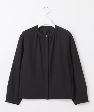 J.PRESS LADIES ジョーゼットジャージー タックスリーブ ブルゾン ブラック系