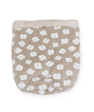 PET PARADISE ペットパラダイス ボア寝袋 筒型《お花柄》 Ｍ 小型犬 ベージュ