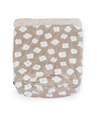 PET PARADISE ペットパラダイス ボア寝袋 筒型《お花柄》 Ｍ 小型犬 ベージュ