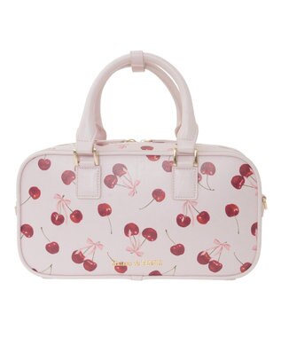 Maison de FLEUR チェリー柄ボストンバッグ Pink