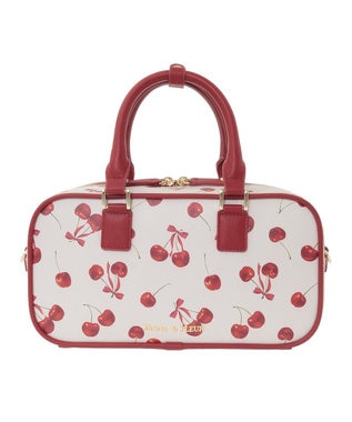 メゾンドフルール　チェリー柄ボストンバッグ　Maison de FLEUR チェリー柄ボストンバッグ / Maison de FLEUR | ファッション