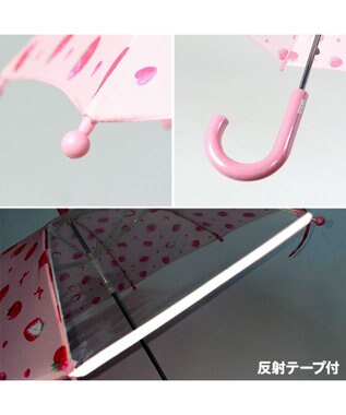 Mother garden マザーガーデン 野いちご 子供用 長傘  45/50/55cm 一部透明 ピンク（淡）