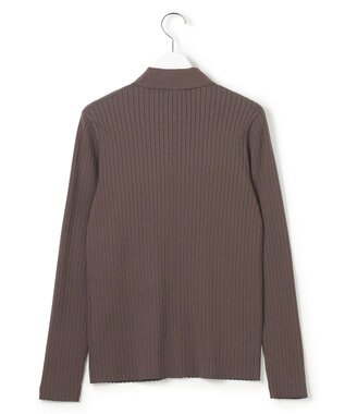 23区 【先行予約】ワイドリブ ポロニット カーディガン ダークブラウン系