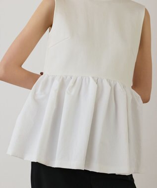 GRACE CONTINENTAL タフタペプラムトップ ホワイト