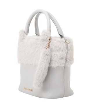 Maison de FLEUR ねこフェイクファーバッグ Light Gray