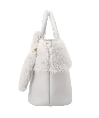 Maison de FLEUR ねこフェイクファーバッグ Light Gray