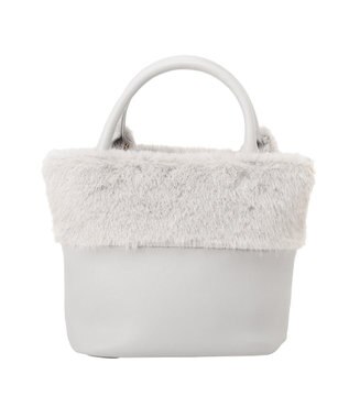 Maison de FLEUR ねこフェイクファーバッグ Light Gray