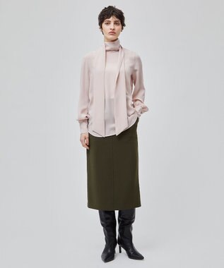 BEIGE， 【WEB限定・洗える】STOW / ボウタイブラウス Nude