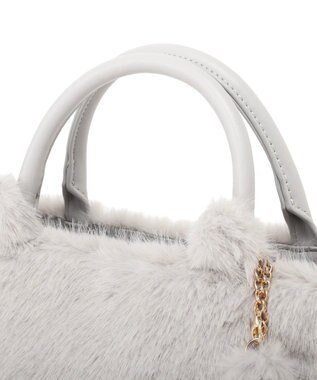 Maison de FLEUR ねこフェイクファーバッグ Light Gray