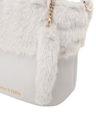 Maison de FLEUR ねこフェイクファーバッグ Light Gray