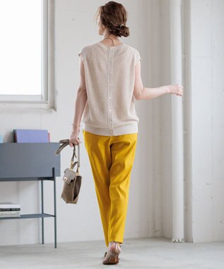 23区 L 【洗える】ピュアリネン ニット ベスト ベージュ系5