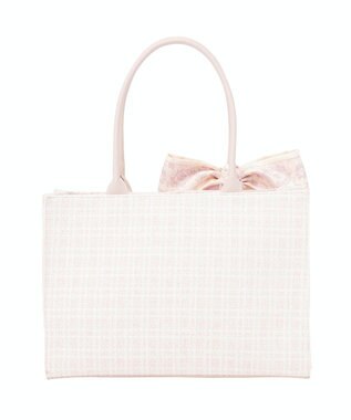 Maison de FLEUR スカーフ付きツイードスクエアトートバッグ Pink