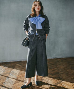 23区 【WEB＆一部店舗限定】クリアコットンテリー ダブルジップ ブルゾン グレー系