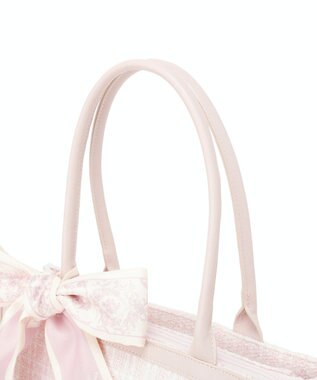 Maison de FLEUR スカーフ付きツイードスクエアトートバッグ Pink