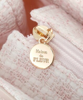 Maison de FLEUR スカーフ付きツイードスクエアトートバッグ Pink