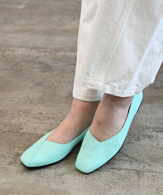 Pointer 日本製 本革Vカットパンプス ブルー