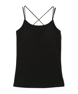 earth music&ecology クロスストラップカップ付キャミソール Black