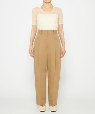 uncrave 【手洗い可】シアー ランダムリブ Uネック カットソー（uncrave STANDARD） エクリュ