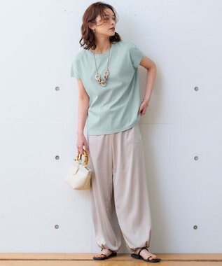 23区 L 【GLOW8月号掲載/洗える】スムースサテン パラシュートパンツ ベージュ系