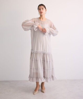 Green Parks ・Ｒａｉｌｍｅオーガンジーワンピース（インナーＯＰ Light Gray