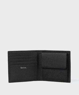 Paul Smith メタルクロップドロゴ 2つ折り財布 ブラック