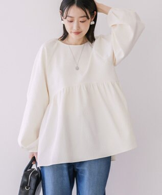 AMERICAN HOLIC ラグランジャガードロングブラウス Ivory