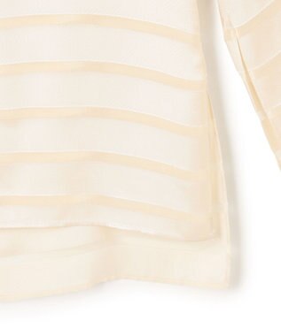 BEIGE， HAUYNITE / ボーダーシアー ボートネックブラウス Ecru