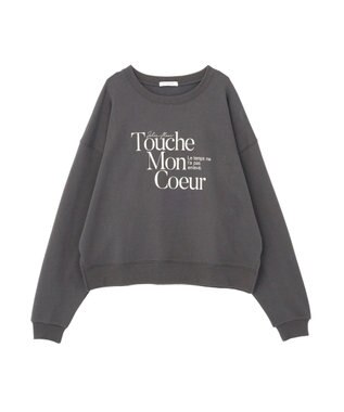 Green Parks オーバーサイズロゴ裏毛プルオーバー Charcoal Gray